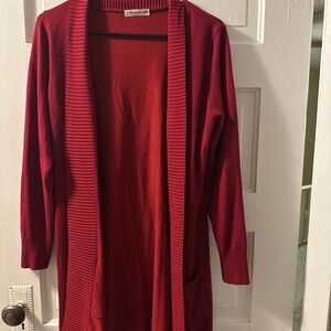 Maurices Rich Red Open Front Cardigan